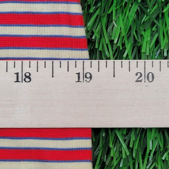 VTG 70s Manhattan Nature Knit Striped Polo Shirt Mens Small 3-Button Placket - Picture 7 of 9